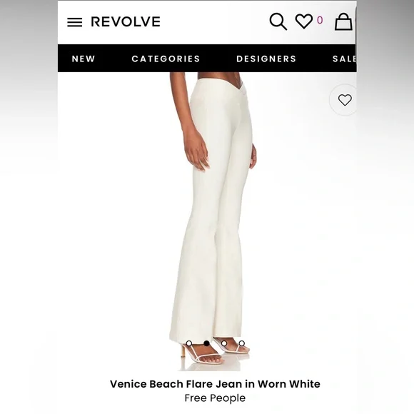 Free People Venice Beach Flare Jeans in Worn White. NWT size 30,31. - Picture 4 of 11